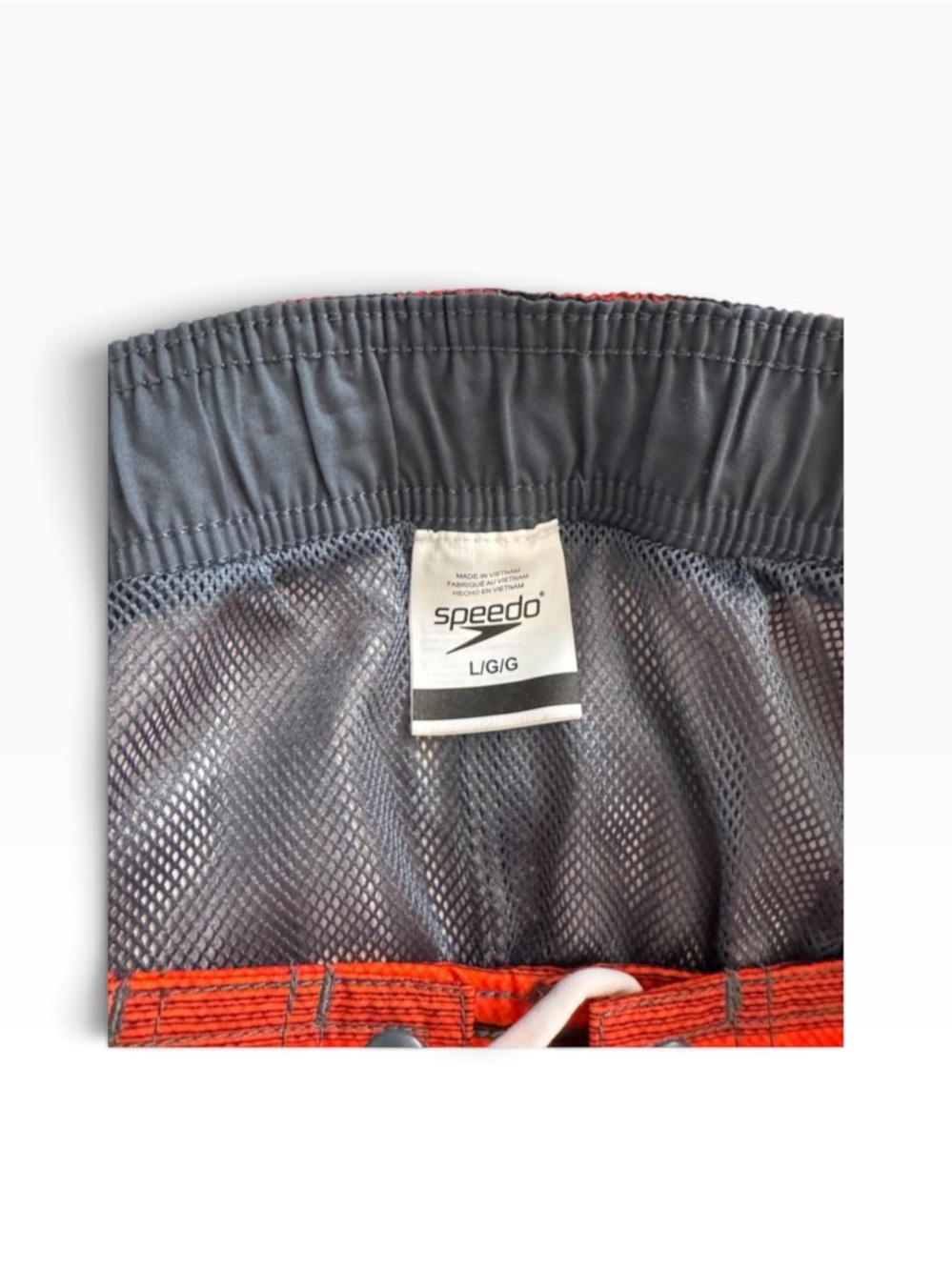 Speedo Red, Black & White Striped Board Shorts - Picture 4 of 5